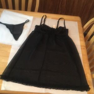Victoria’s Secret Black Sheer Baby Doll Nighty